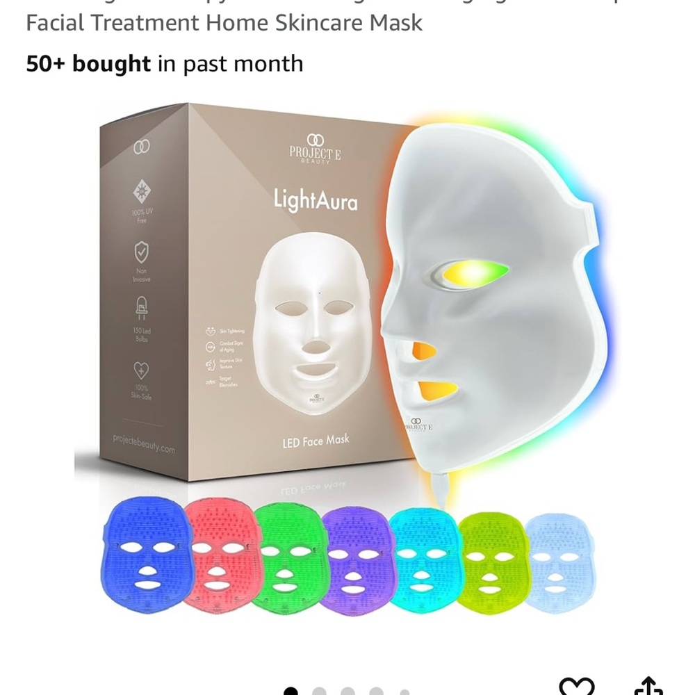 Project E LightAura LED Face Mask - White - NIB